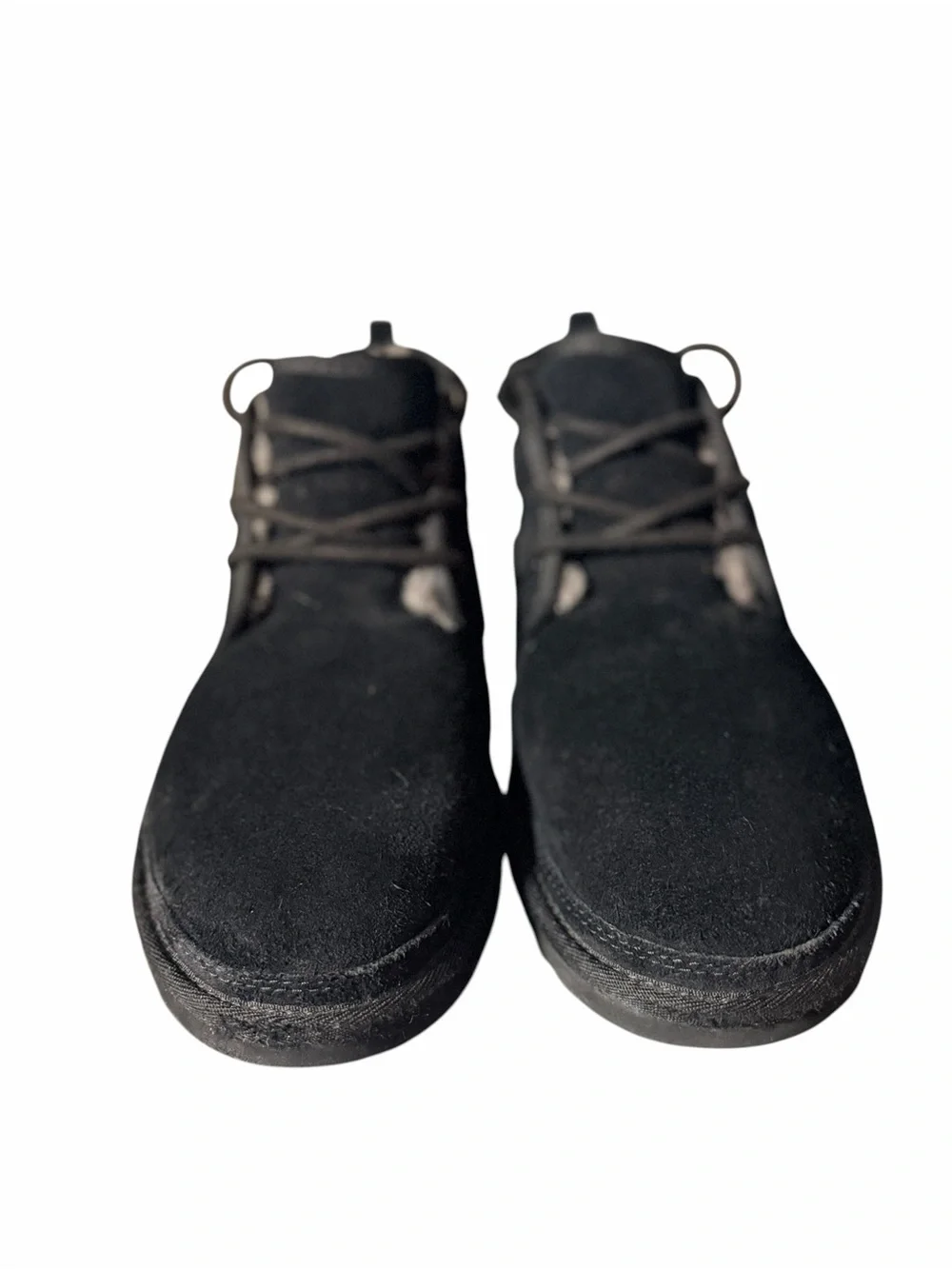 UGG Neumel 3236 Mens 10 Black Suede Shearling Lined Chukka Boots Lace Up
